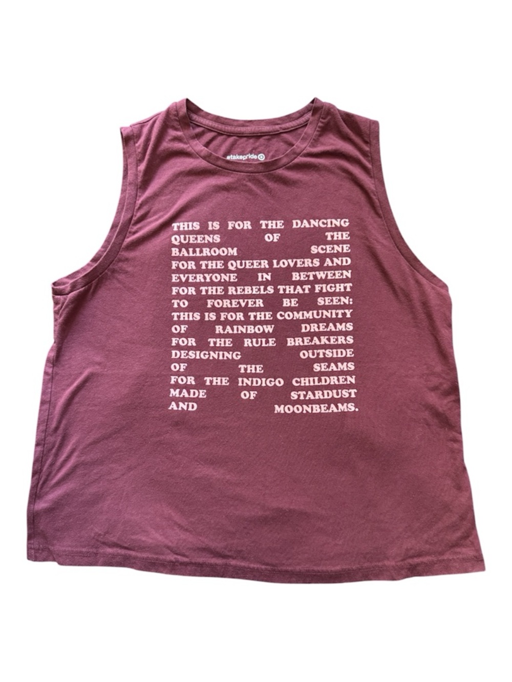 Target Pride Men’s Blu Poem Muscle Tank Crewneck Muscle Tee - Plum Size Medium